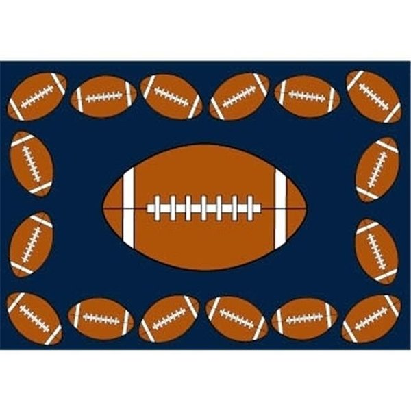 La Rug, Fun Rugs LA Rug FT-92-3958 Fun Time Football Time- Multi-Color FT-92-3958